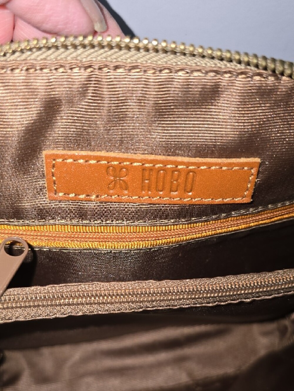 HOBO Metallic Gold Snake-Print Crossbody with Tassel - Picture 6 of 7